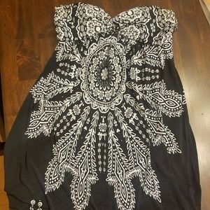 Strapless beach cover up